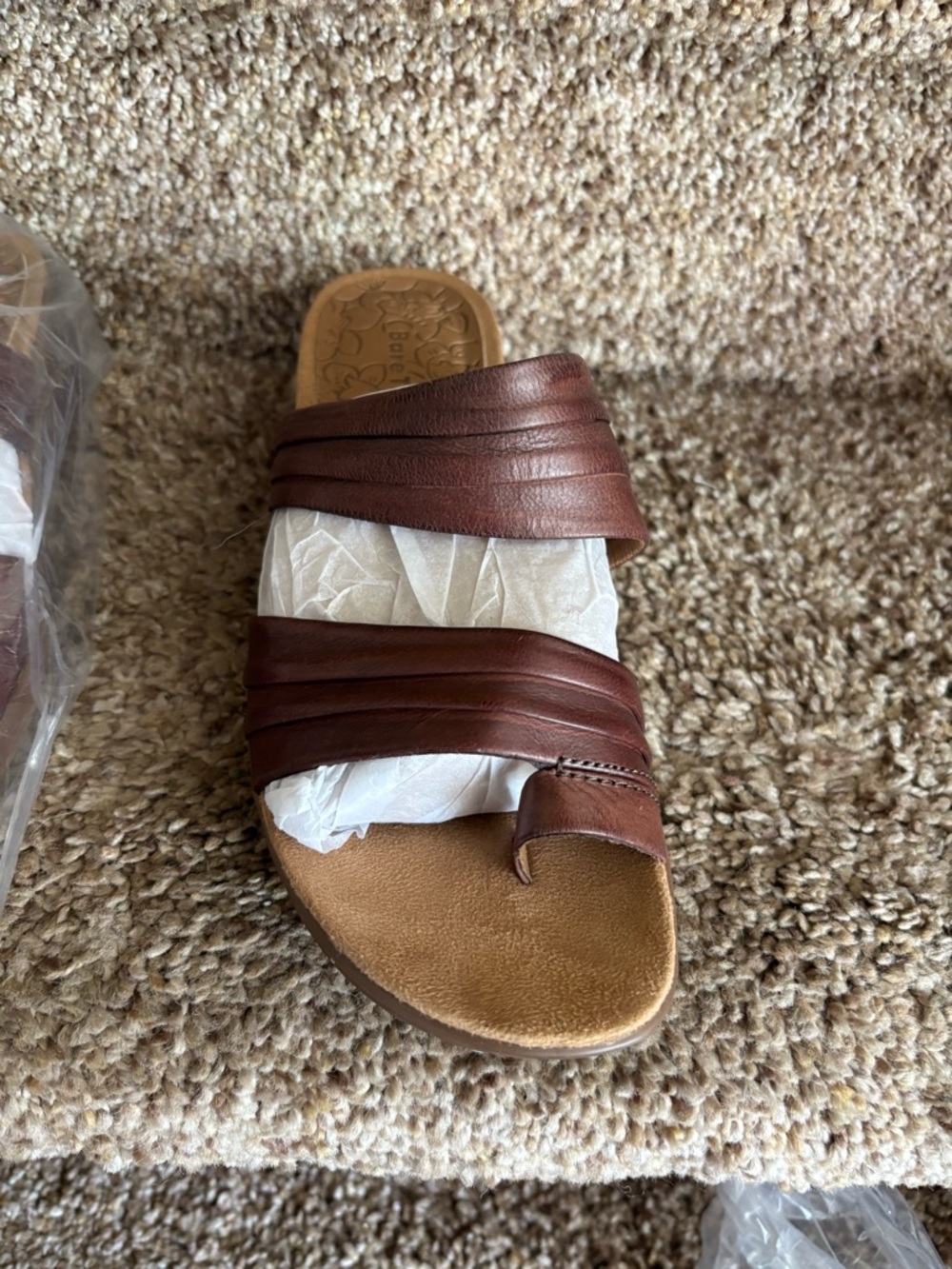 BareTraps Brown Crisscross Slide Sandals - Picture 3 of 5